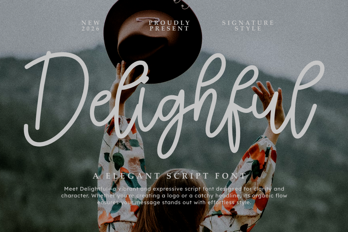 Delighful – Elegant Handwritten, a Script Font by Masyafi Studio (Photo 1 of 8)