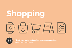 Shopping Icons Pixi Line