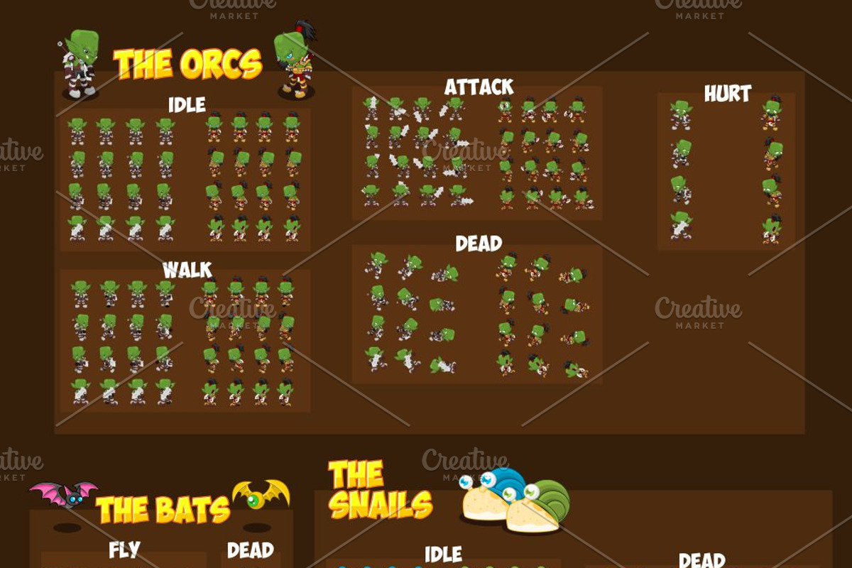 Game Sprites 2, an Animal Illustration by pzUH (Photo 2 of 3)