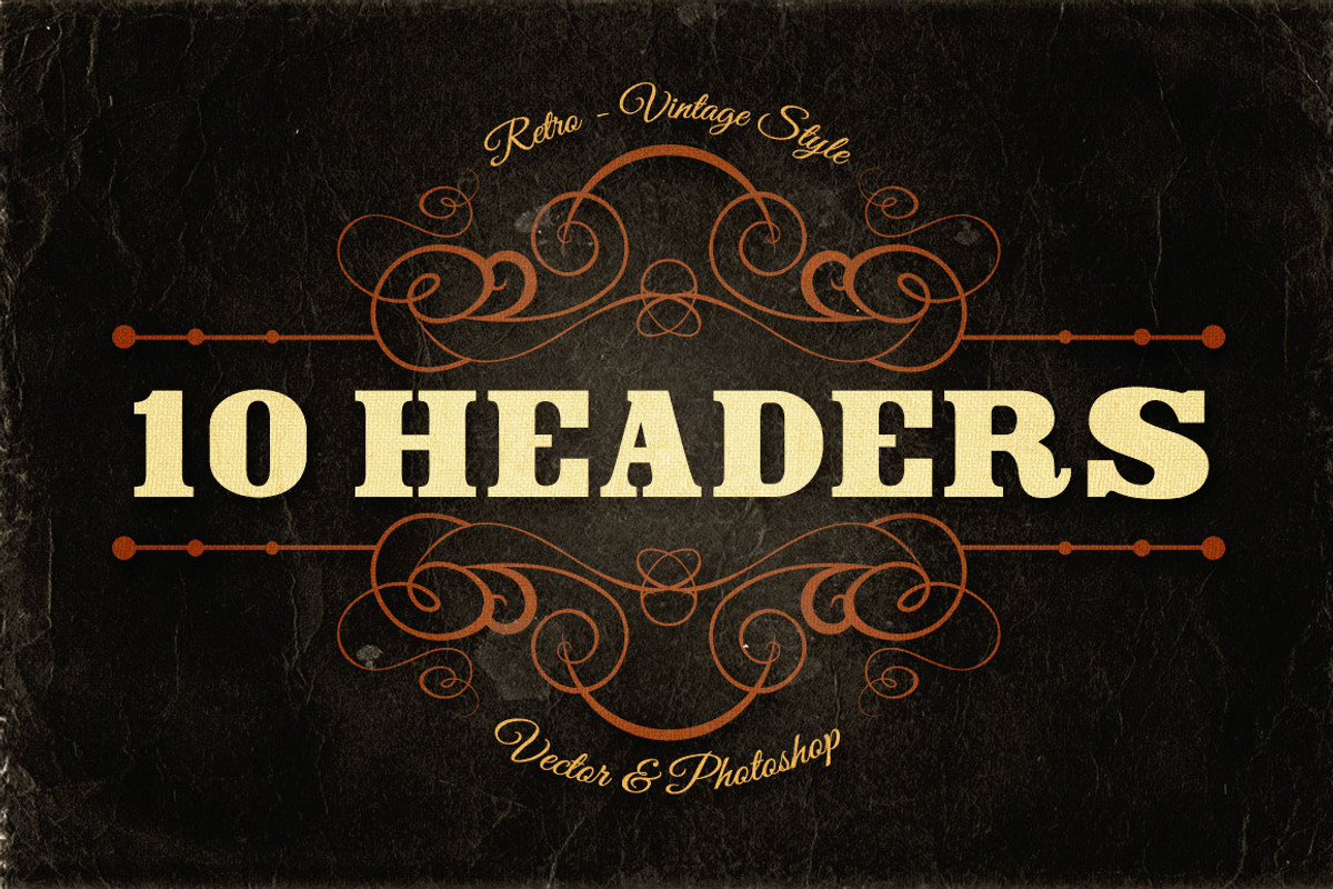 10 Retro/Vintage Headers, a Branding & Logo Template by Cruzine