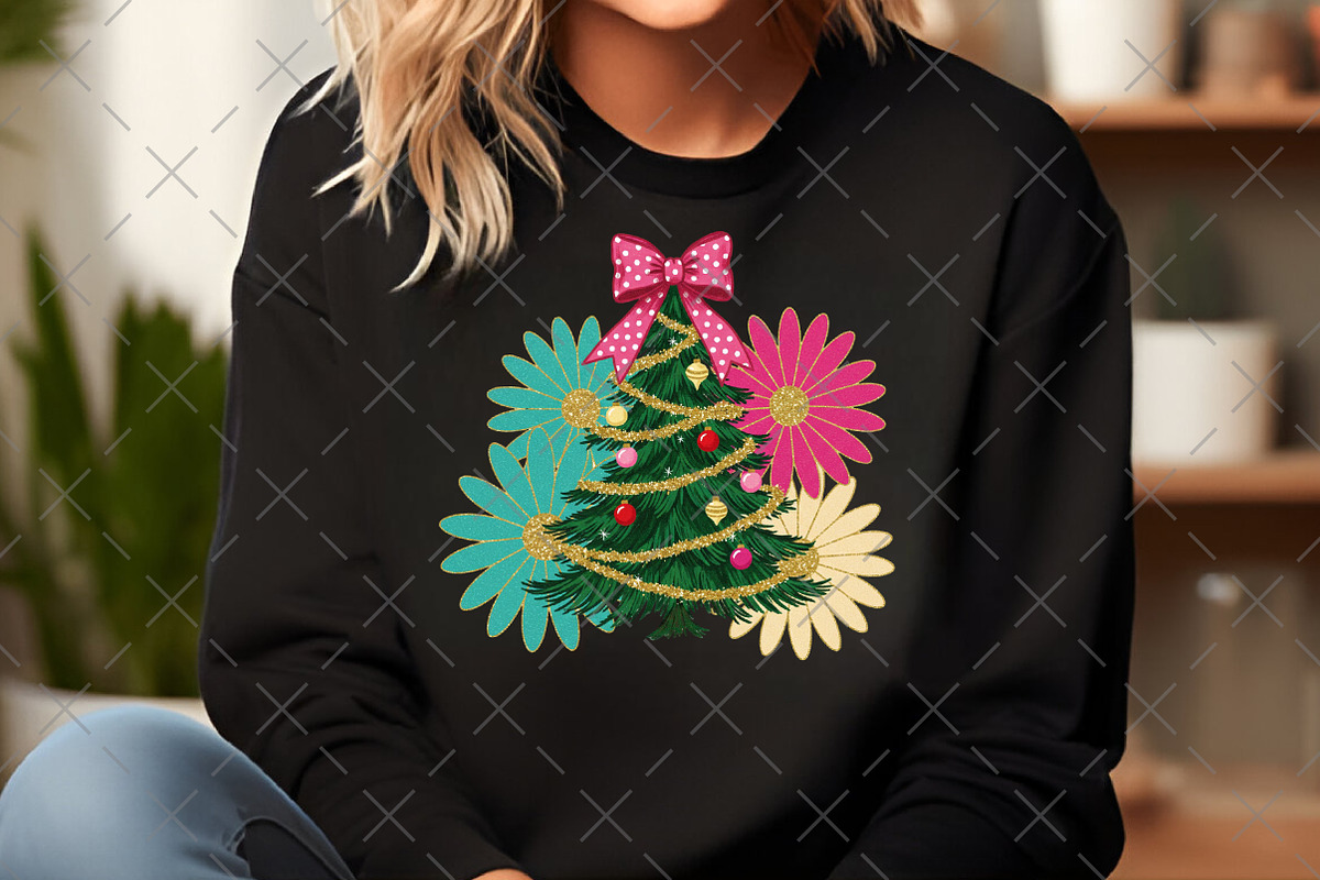 Colorful Boho Glitter Christmas Tree, an Illustration by Craft Nest (Photo 4 of 6)