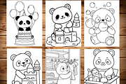 Cute Panda Daily Life Coloring Pages, a Brochure Template by LA Design (Thumbnail 2 of 10)