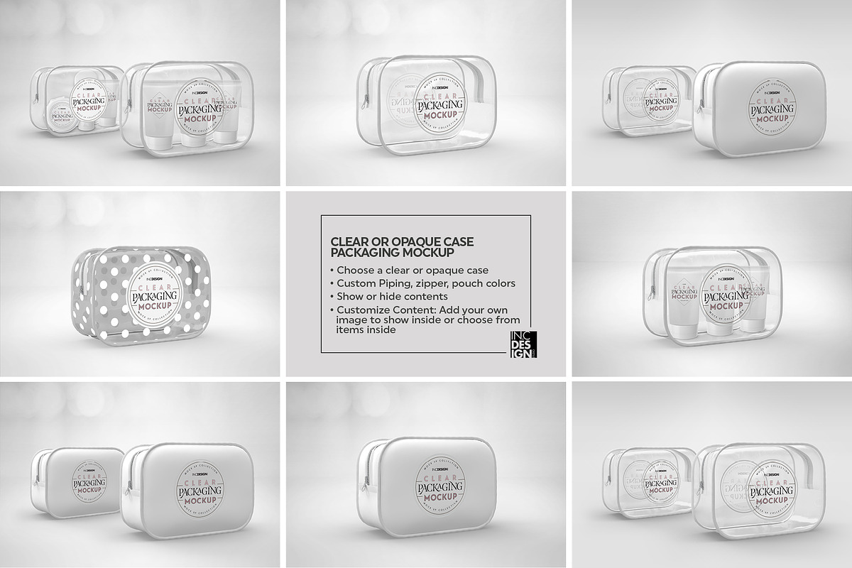Clear Zipper Case Packaging Mockup, a Cups & Container Mockup by INCDesign (Photo 3 of 10)