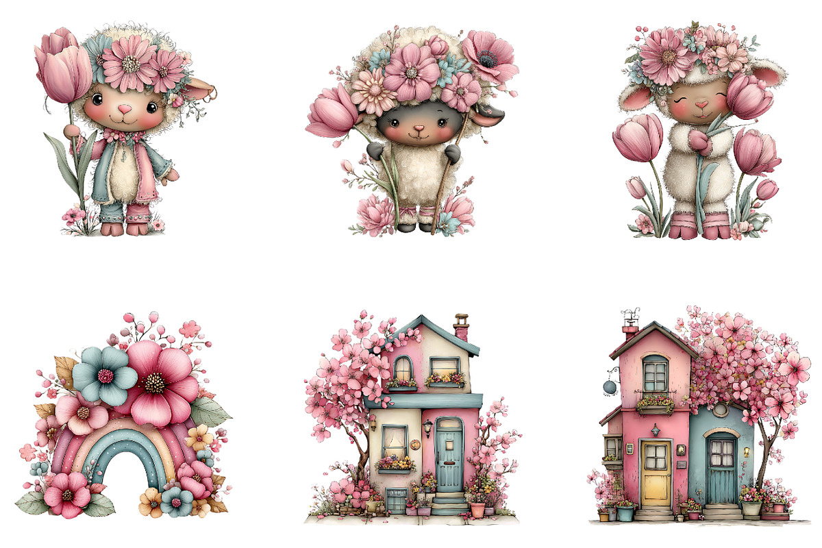 Whimsical Spring Clipart, an Illustration by CreationArt (Photo 5 of 7)