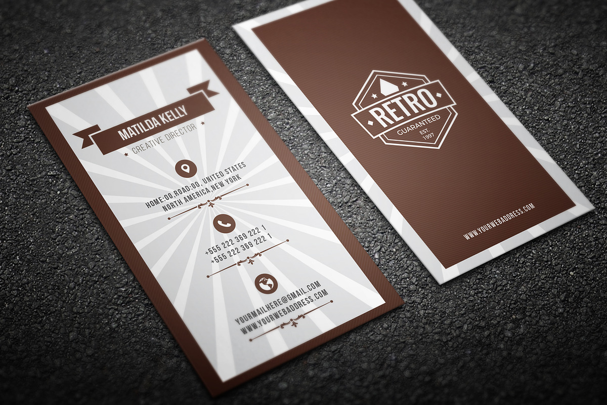 Retro Business Card, a Business Card Template by ZAAS (Photo 2 of 5)
