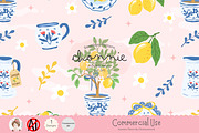 Chinoiserie Lemon Seamless Pattern, a Pattern Graphic by Chonnieartwork (Thumbnail 1 of 5)