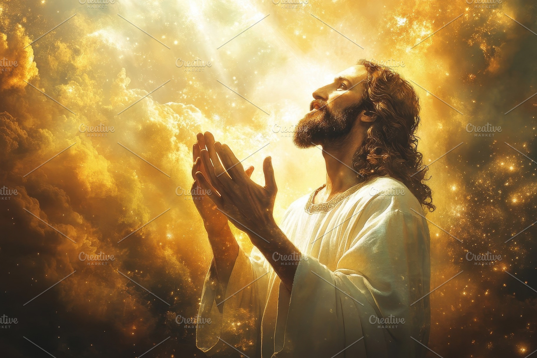 A spiritual scene of Jesus, a Photo by Pavel_design