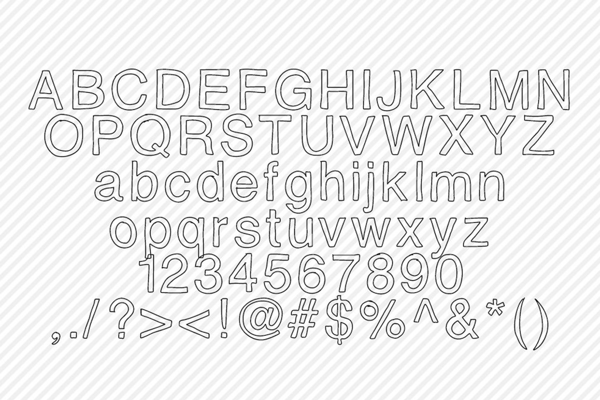 Hollow Hand Drawn Font preview 2
