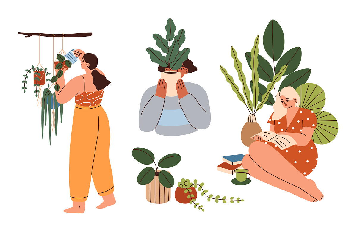 Women caring for house plants set, a Person Illustration by Good Studio (Photo 3 of 5)