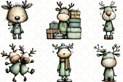 Whimsical Christmas Reindeer Clipart, an Illustration by Black Bird Studio (Thumbnail 6 of 6)