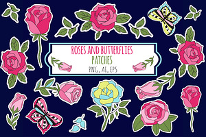 Roses And Butterflies Stickers