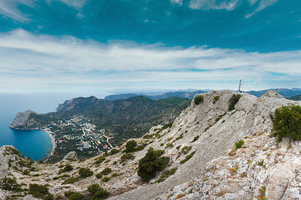 Sokol rock top and coastline of Novyj Svit reserve, Crimea, Ukra, a Nature Photo by YuriyB