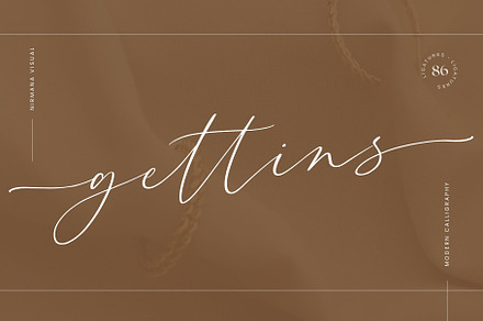 Gettins - Modern Calligraphy Script, a Script Font by Nirmana Visual
