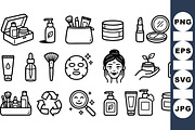 Skincare Essentials Line Art Set, an Illustration by designvectx (Thumbnail 1 of 3)