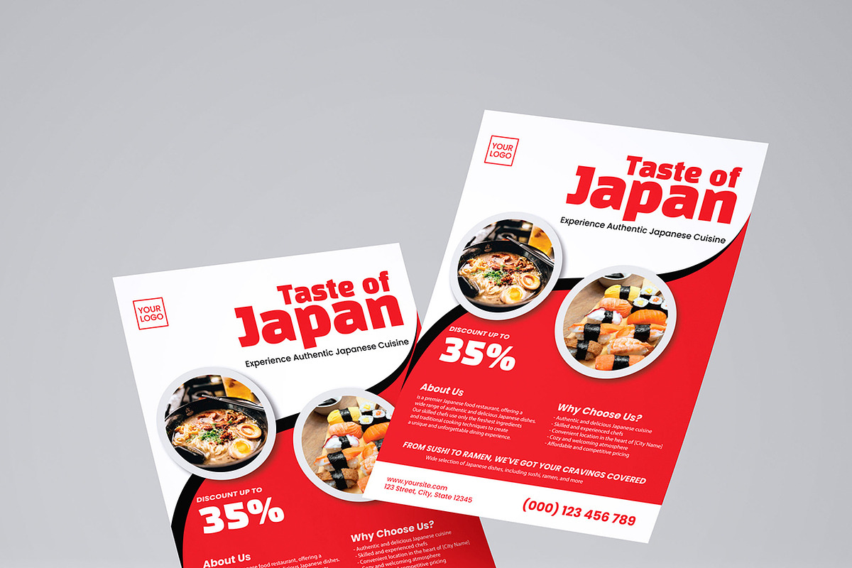 Japanese Food Flyer Template, a Flyer Template by Artnivora.Std