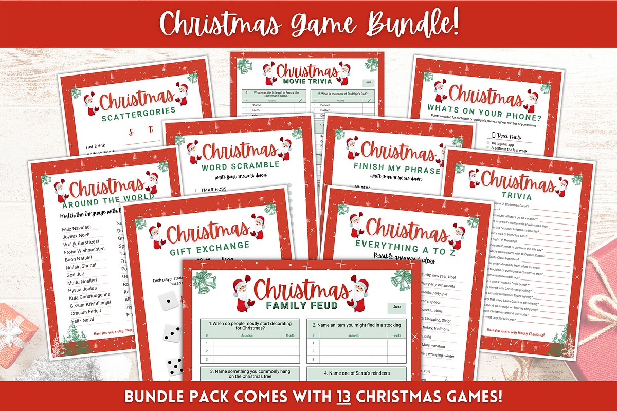 Christmas Games BUNDLE - 13 games!, a Templates & Theme by Templatables (Photo 1 of 9)