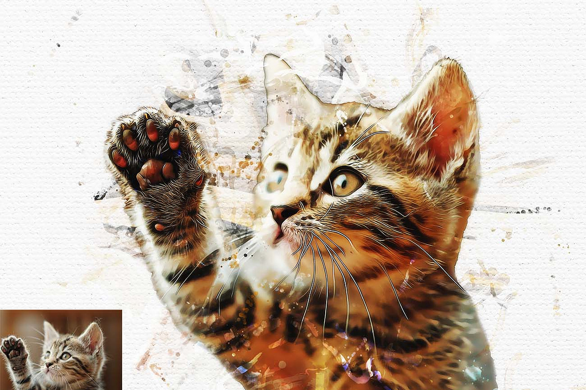 Pet Portrait Watercolor Art Generato, an Action Add-On by Studio Retouch (Photo 8 of 12)