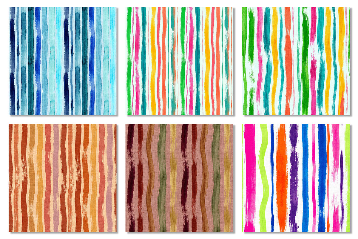 Watercolor Stripe Seamless Patterns, a Pattern Graphic by Dream Creation (Photo 3 of 7)