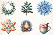 Snowflakes and Winter Scenes Clipart, an Illustration by DreamCafeArt (Thumbnail 4 of 8)