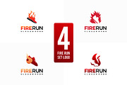 Set of Burning running shoe logo, a Branding & Logo Template by Lucky Creative (Thumbnail 1 of 5)