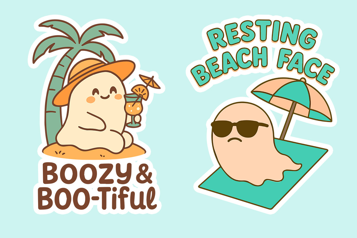 Cute Ghosts on Vacation  Svg Png, an Object Graphic by LaVika (Photo 4 of 11)
