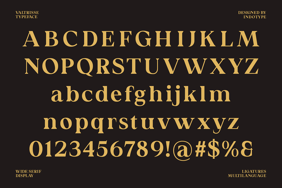 Valtrisse - Wide Serif Display Font, a Font by Indotype Foundry (Photo 4 of 10)