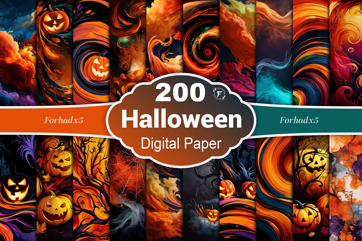 Halloween Digital Paper, a Texture Graphic by Forhadx5 (Photo 1 of 14)