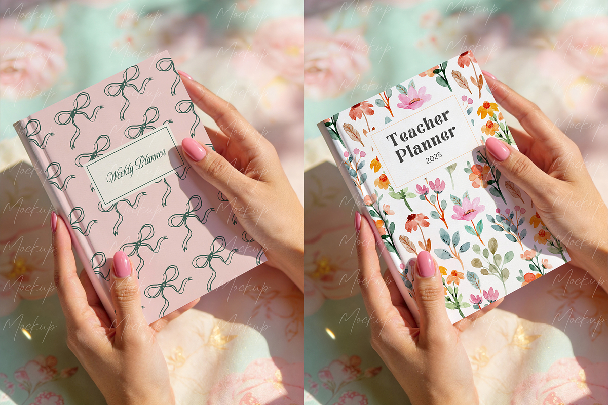 Hardcover Book in Hands Floral Mocku, a Product Mockup by TatiMockup (Photo 3 of 3)