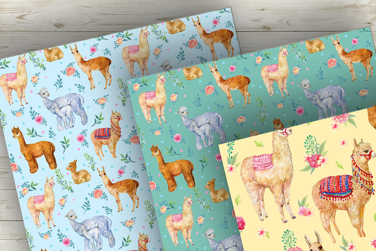 Alpacas and llamas .Seamless pattern, a Pattern Graphic by MitrushovaArt (Photo 6 of 8)