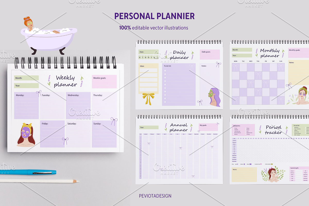 Lavender spa and beauty collection, a Healthcare Illustration by Peviotadesign (Photo 4 of 11)