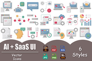 AI and SaaS Vector Icons Collection, a Solid Icon by Vector Portal