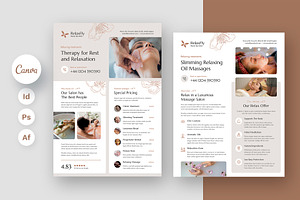 Spa Salon Flyer Canva Template, a Flyer Template by artbart