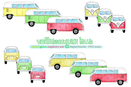 VW Bus Clipart Bundle
