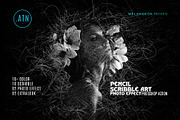 Pencil Scribble Art Photoshop Action, an Action Add-On by MRI STUDIO (Thumbnail 1 of 10)