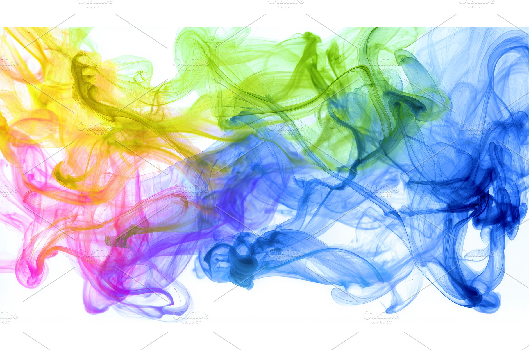 The blending of colorful paint in, an Abstract Photo by ZinetroN