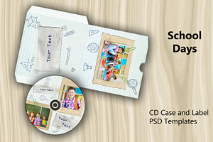 PSD CD Cases and Label - School Days, a Print Template by Kseniya-Omega