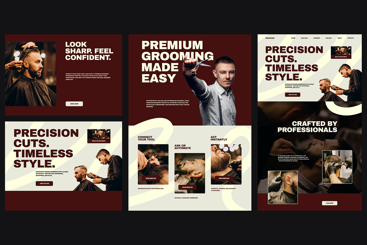 Figma Barbershop Landing Page, a Landing Page Template by Musara (Photo 6 of 6)