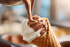Sweet soft-serve in waffle cone, a Food & Drink Photo by AlyaAnd