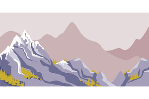 Vector Andes Mountains Forest