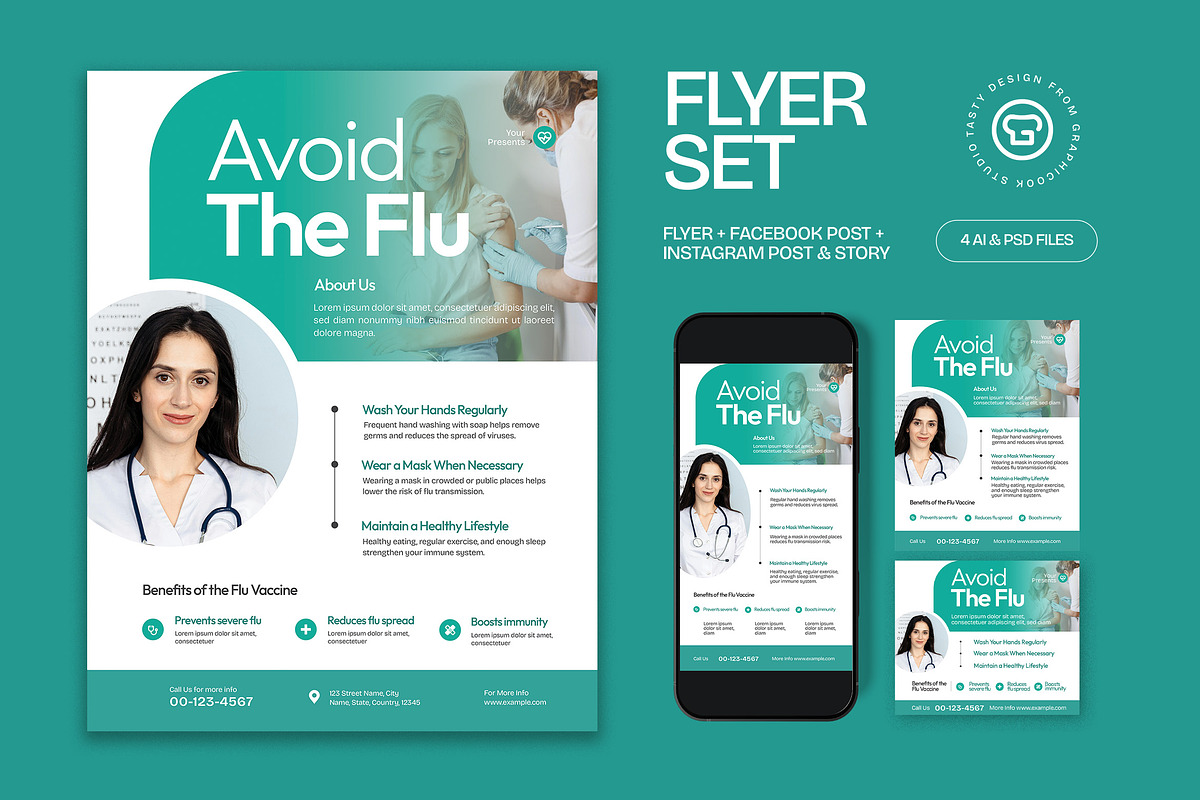Avoid The Flu Flyer, a Flyer Template by graphicook (Photo 1 of 3)