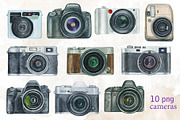 Cameras & plants. Watercolor set, an Illustration by Nastilustra (Thumbnail 2 of 8)