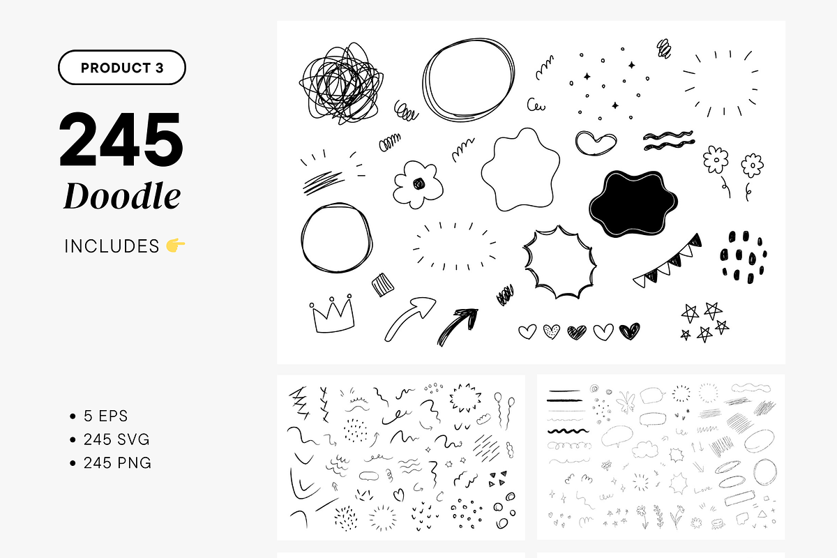 【50%】 BIG SALE Doodle BUNDLE, an Object Graphic by Pinkbrush (Photo 5 of 8)