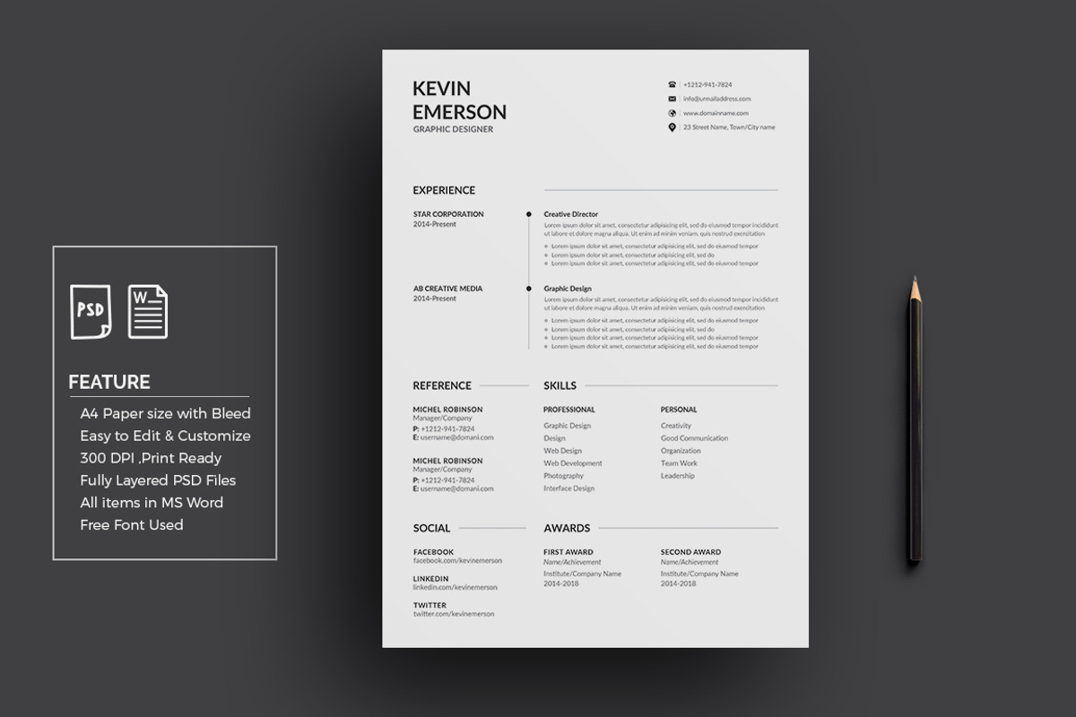 Resume/CV, a Resume Template by deviserpark (Photo 2 of 5)