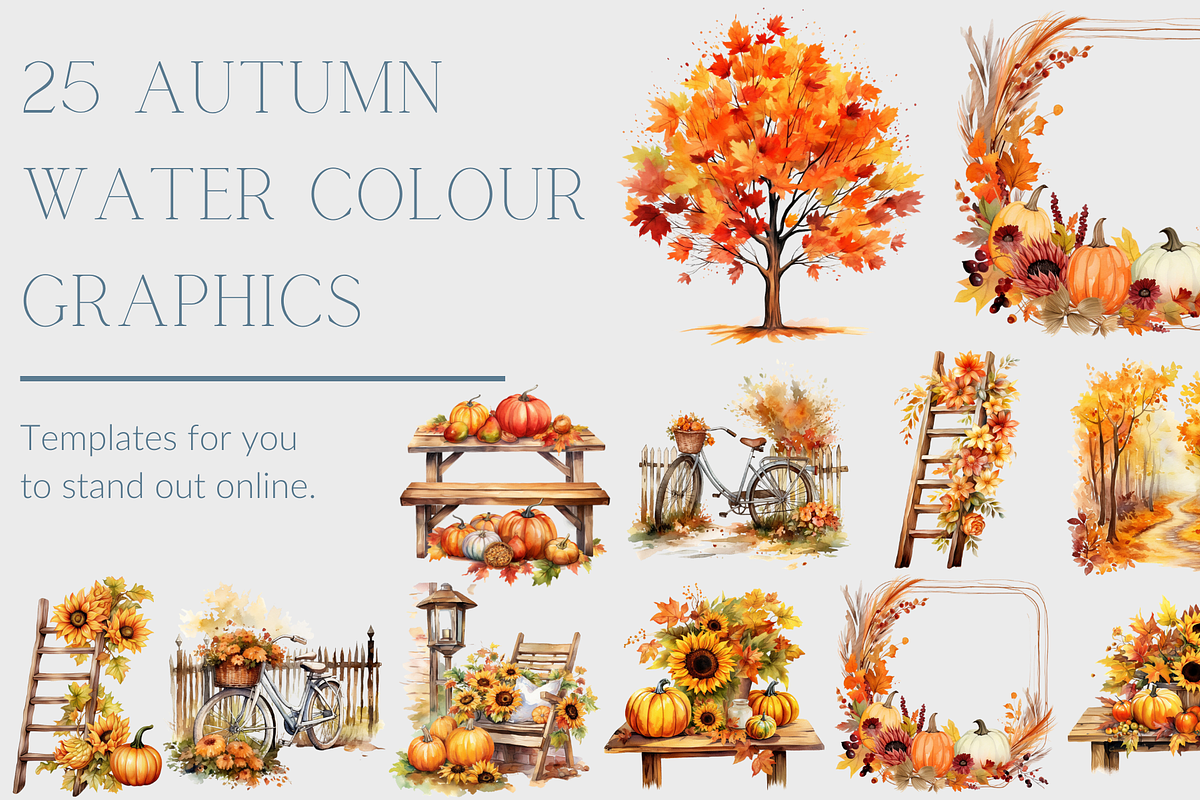 25 Autumn Watercolour Illustrations, an Object Graphic by Sian Elizabeth Designs (Photo 1 of 4)