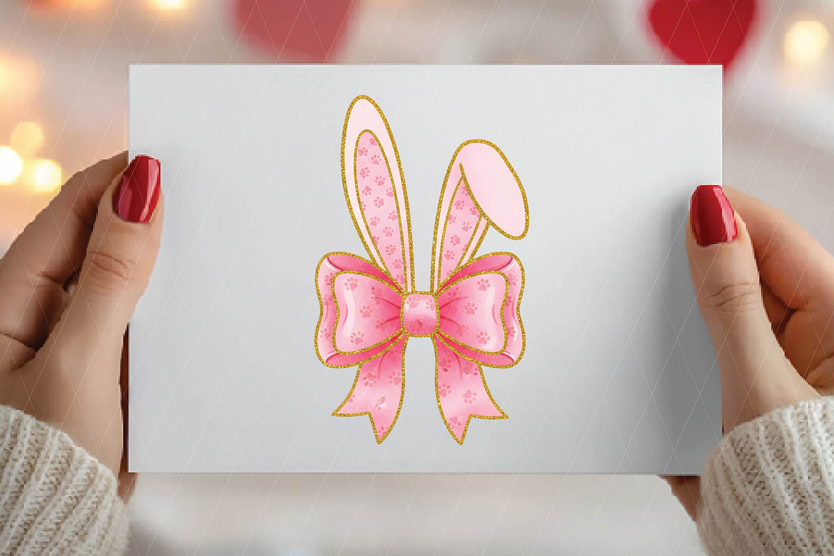 Glitter Easter Bunny Coquette PNG, an Illustration by DreamPrint404 (Photo 4 of 6)
