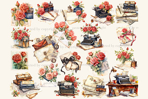 Mail Post Clipart Vintage Roses