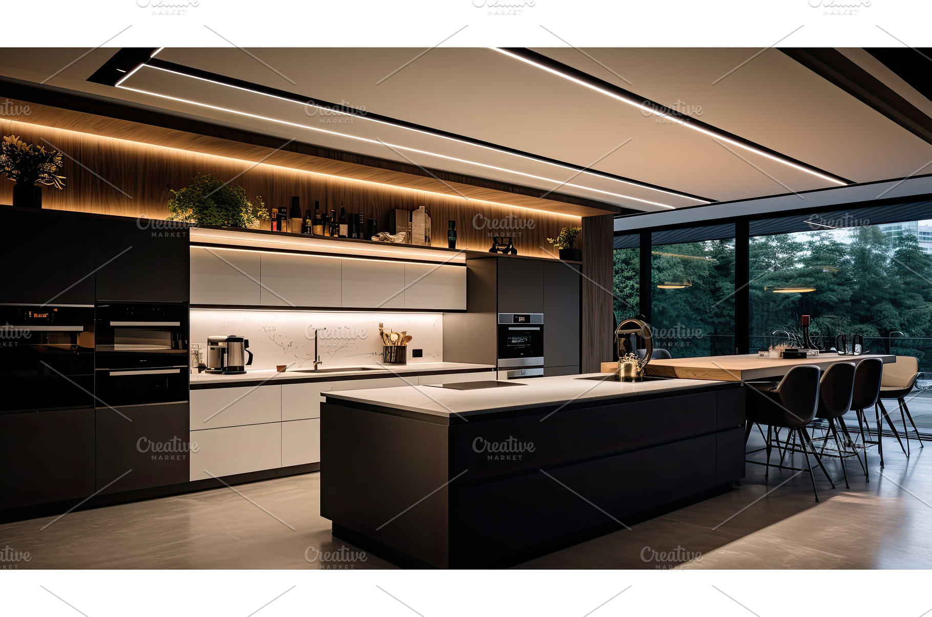 illuminated smart home lights ai, a Technology Photo by pikepicture
