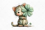 Whimsical St Patrick's Day Cat PNG, an Illustration by Craft Nest (Thumbnail 9 of 11)