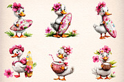 whimsical summer goose clipart, an Illustration by GatewayDesign (Thumbnail 4 of 9)
