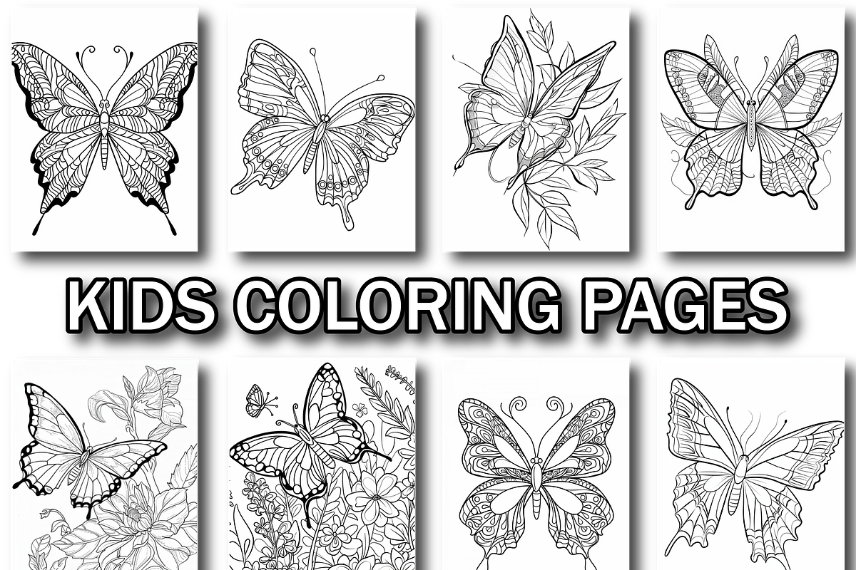 Butterfly Coloring Pages for Kids, an Animal Illustration by Design Home (Photo 5 of 7)